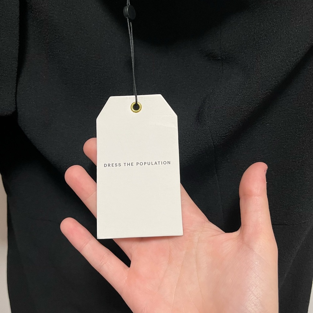 NWT Dress The Population Tiffany One-Shoulder Midi Dress Black Size Medium - Picture 5 of 16